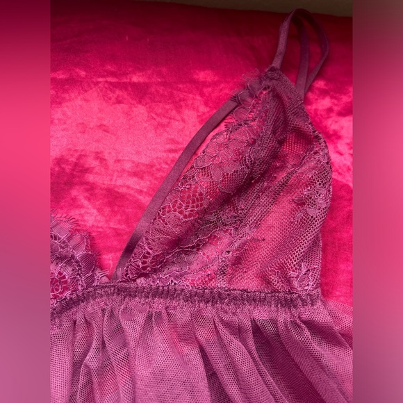 Victoria’s Secret Burgundy Babydoll with matching panties - Picture 2 of 6